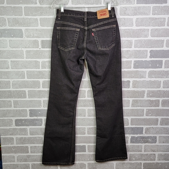 Levi's 515 Boot Cut Lower Rise Vintage Y2K Flaired Black Denim Jeans Size 6 Mis - Picture 14 of 16